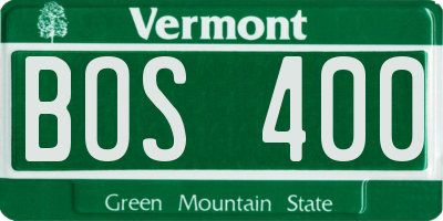 VT license plate BOS400