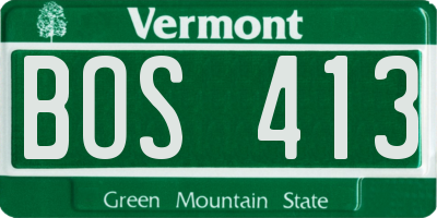 VT license plate BOS413