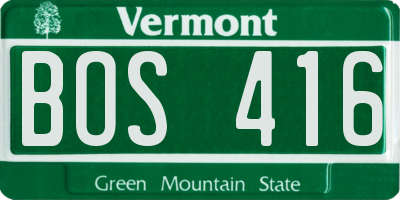 VT license plate BOS416
