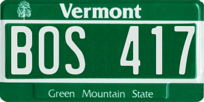 VT license plate BOS417