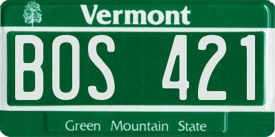 VT license plate BOS421