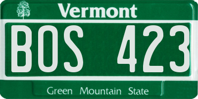 VT license plate BOS423