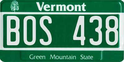 VT license plate BOS438