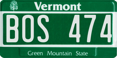 VT license plate BOS474