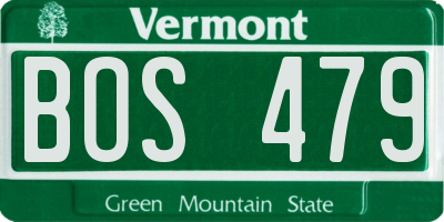 VT license plate BOS479