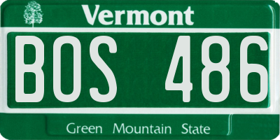 VT license plate BOS486