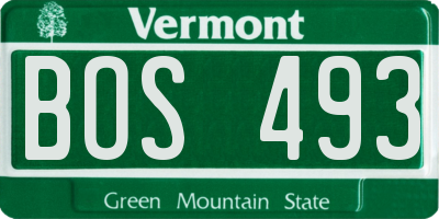 VT license plate BOS493