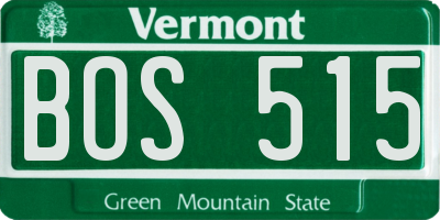 VT license plate BOS515