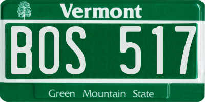 VT license plate BOS517