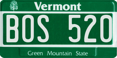 VT license plate BOS520