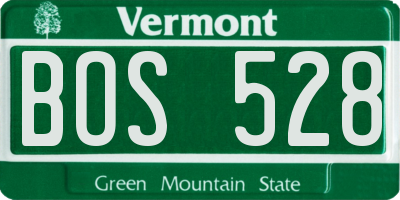 VT license plate BOS528
