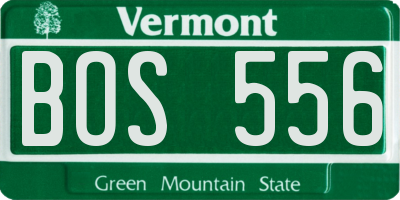 VT license plate BOS556