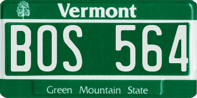 VT license plate BOS564