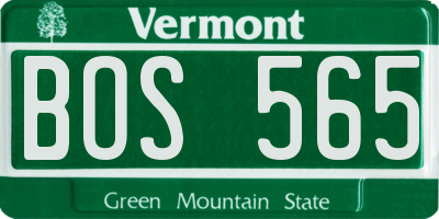 VT license plate BOS565