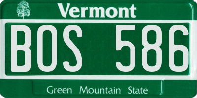 VT license plate BOS586