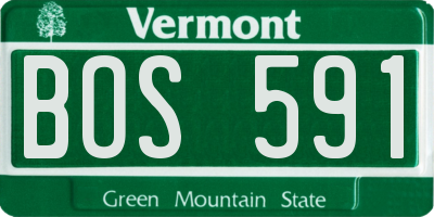 VT license plate BOS591