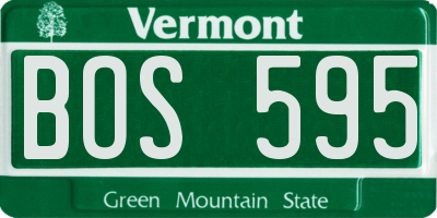 VT license plate BOS595
