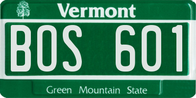 VT license plate BOS601