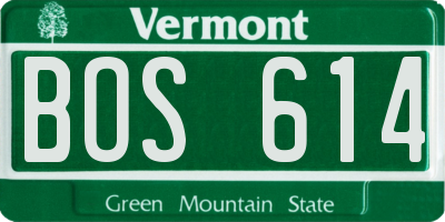 VT license plate BOS614