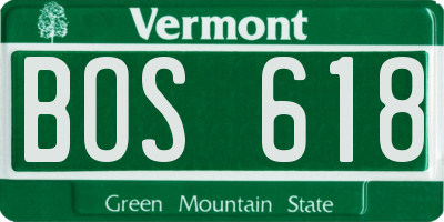 VT license plate BOS618