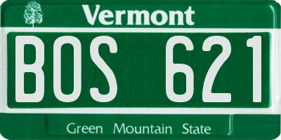 VT license plate BOS621