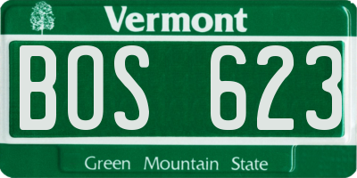 VT license plate BOS623