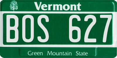 VT license plate BOS627