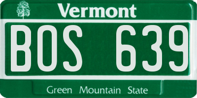 VT license plate BOS639