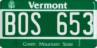VT license plate BOS653