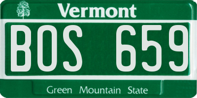 VT license plate BOS659