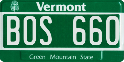 VT license plate BOS660