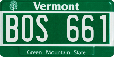 VT license plate BOS661