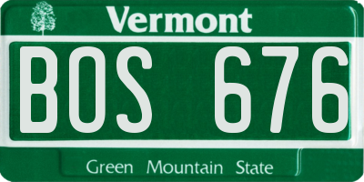 VT license plate BOS676