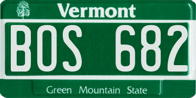 VT license plate BOS682