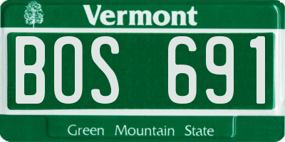 VT license plate BOS691