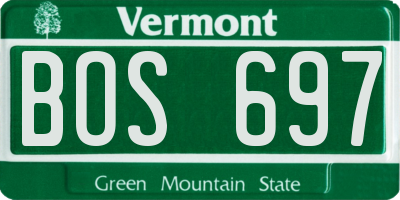 VT license plate BOS697