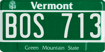 VT license plate BOS713