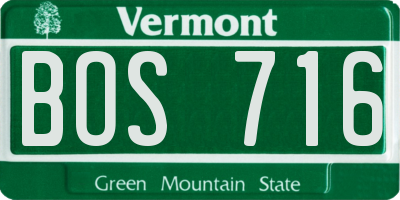 VT license plate BOS716