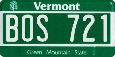 VT license plate BOS721
