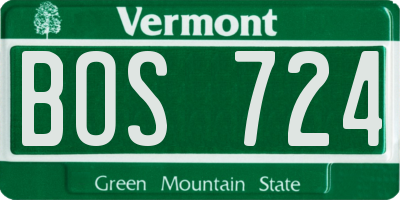 VT license plate BOS724
