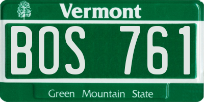 VT license plate BOS761