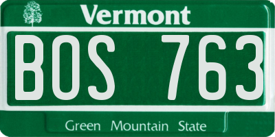 VT license plate BOS763
