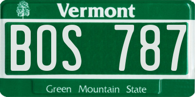 VT license plate BOS787
