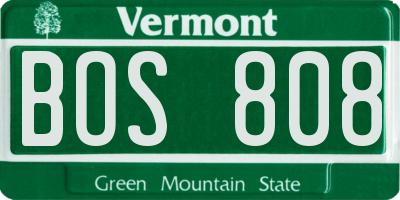 VT license plate BOS808