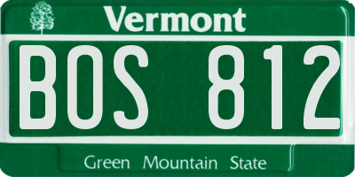 VT license plate BOS812