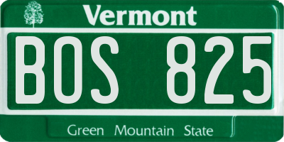 VT license plate BOS825
