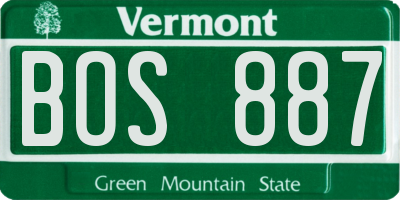 VT license plate BOS887