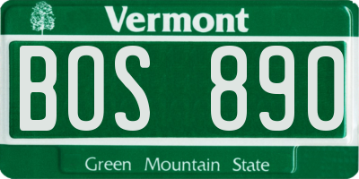 VT license plate BOS890