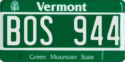 VT license plate BOS944