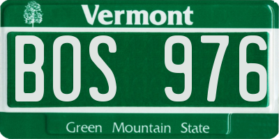 VT license plate BOS976